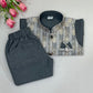 Gray Color Cotton Sherwani Suits With Brooch Pin Near Me