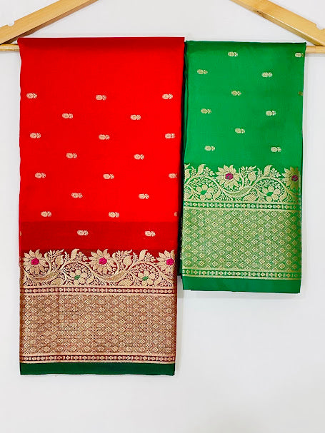 Red Color Pure Kanchi Silk Saree For Women In USA