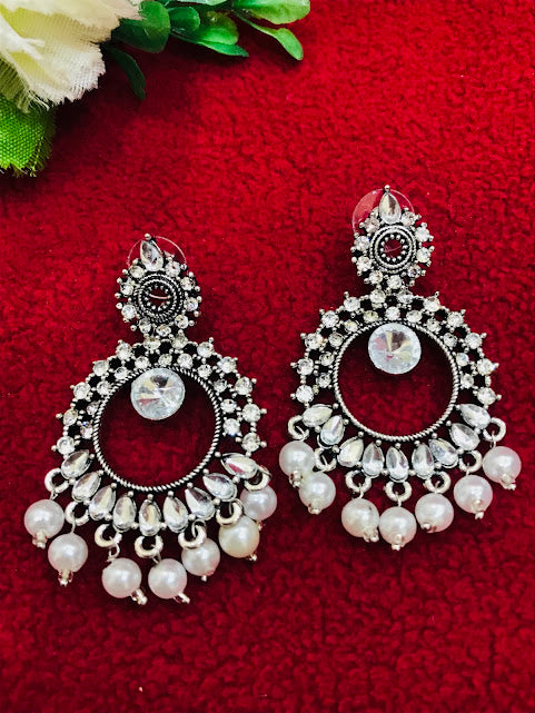  White Color Drop Design Earrings For Women For USA