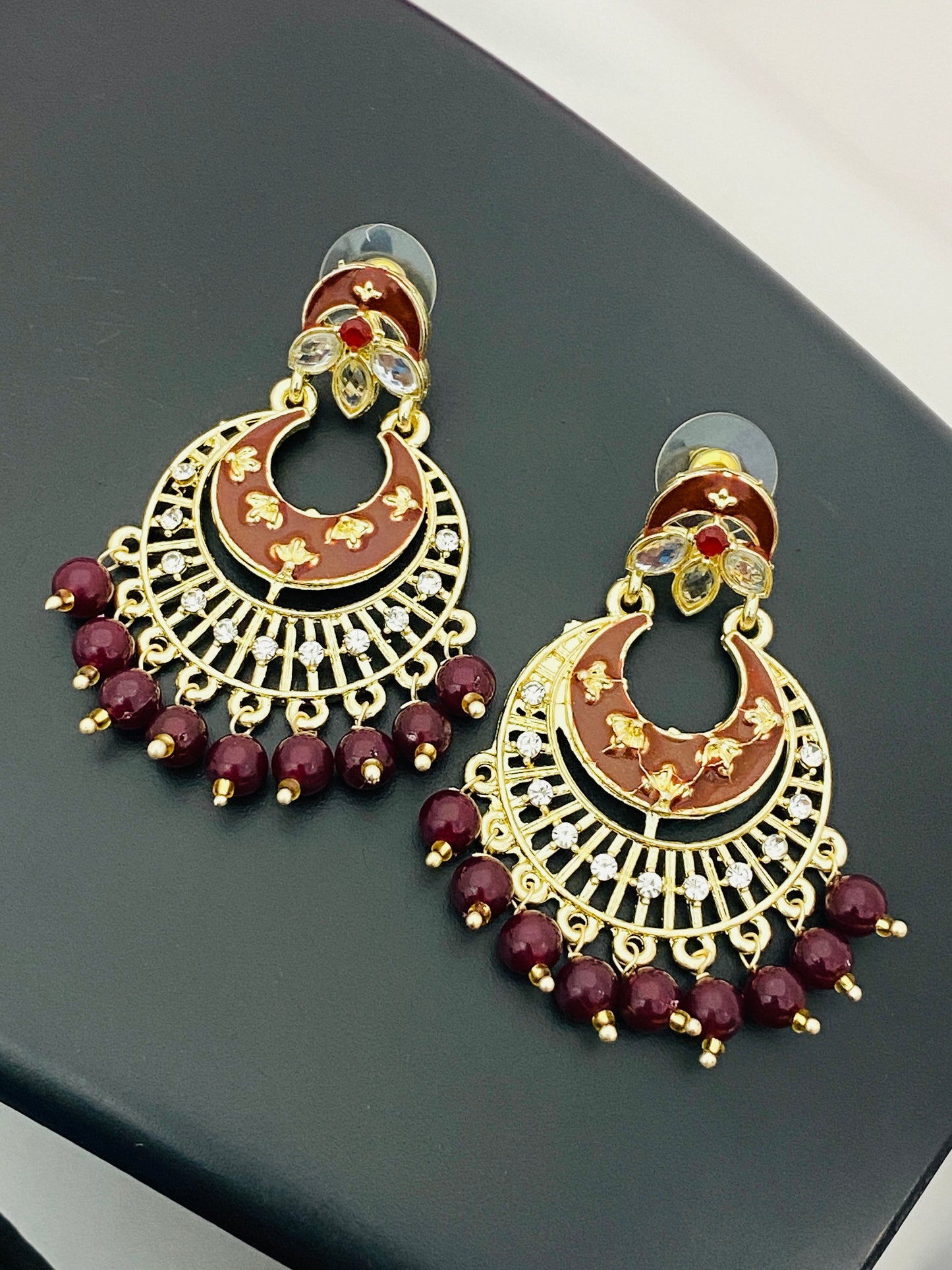 Enameled Antique Gold Earrings For Women in USA