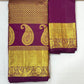 Fascinating Dark Purple Color Pure Kanchi Silk With Tassels Saree For Women In USA