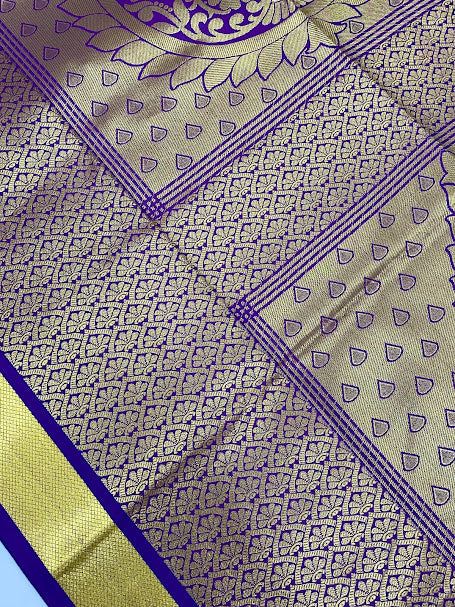 Purple Color Art Silk With Designer Zari Work (Ponnadai) In Suncity