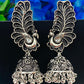 Beautiful Peacock Model Designer Silver Oxidized Earrings For Women Near Me