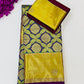 Elegant Peacock Green Color Pure Kanchi Silk Gold Zari Work With Tassels Saree For Women