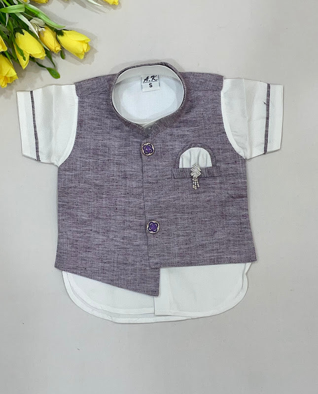 Purple Color Kids Sherwani Suits In Chandler