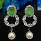 Alluring American Diamond Emerald Stone Earrings