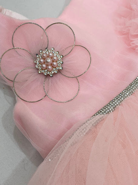 Pink Color Soft Net Gown In USA