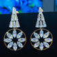 Gold Plated White Color Stoned Earrings For Women