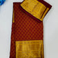 Attractive Maroon Color Floral Motifs Art Silk Saree With Gold Zari Work For Women