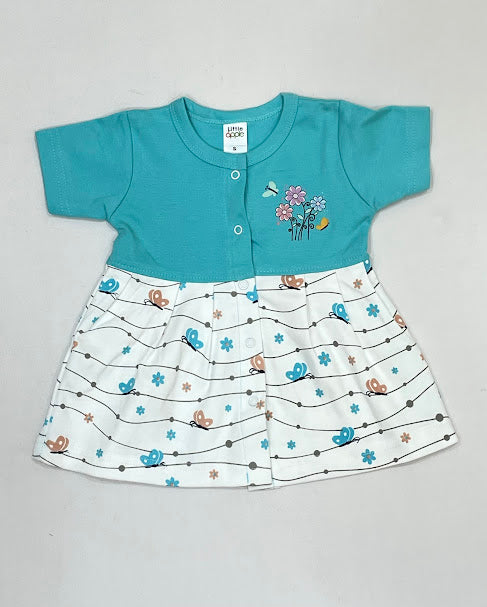 Blue And White Color Soft Cotton Frock In USA