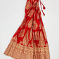 Delightful Red Color Printed Cotton Skirt In Cotton Wood