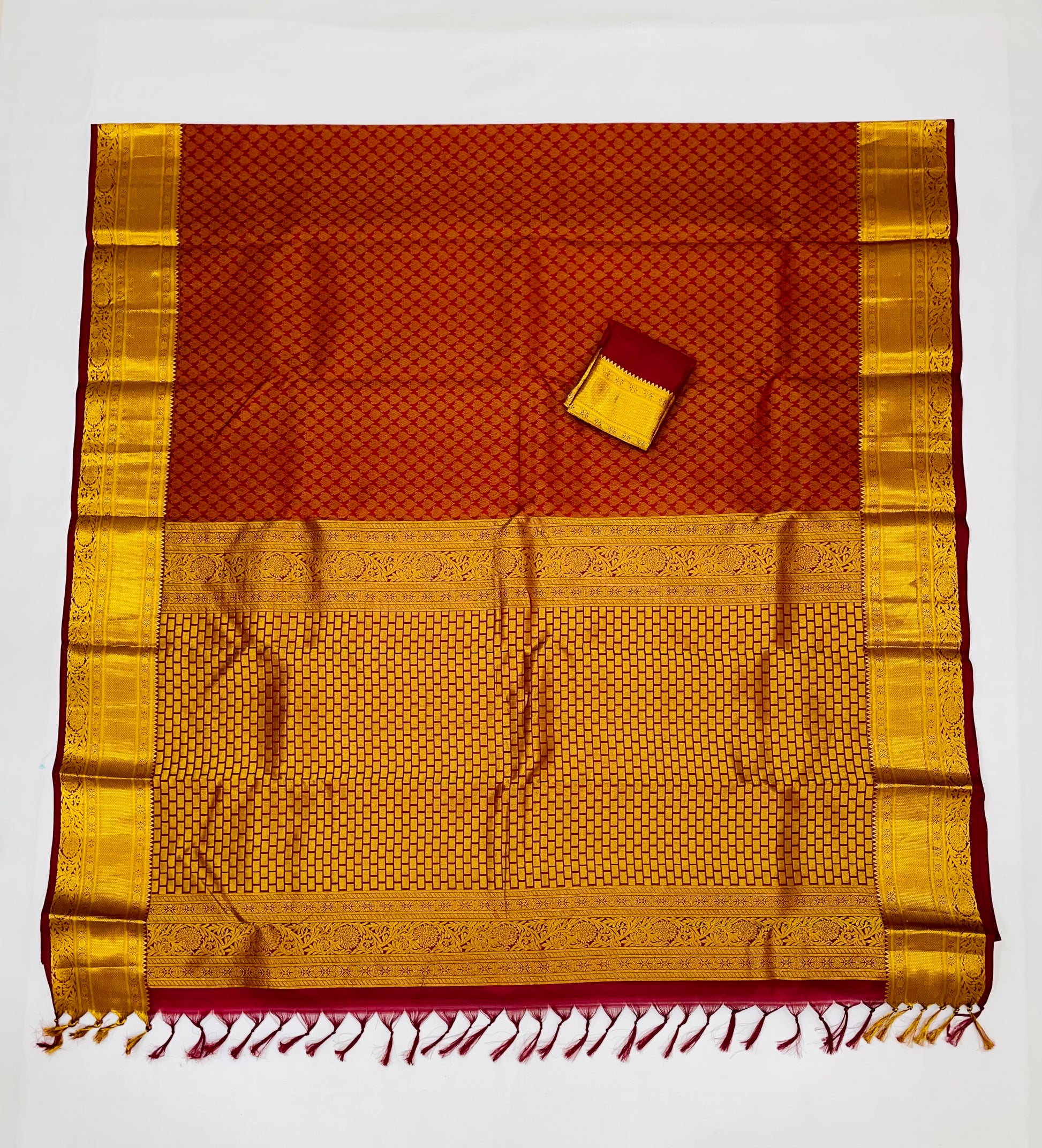 Attractive Maroon Color With Gold Zari Work For Women In Mesa