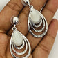 Beautiful White Stone Designer Silver Earrings For Women In USA