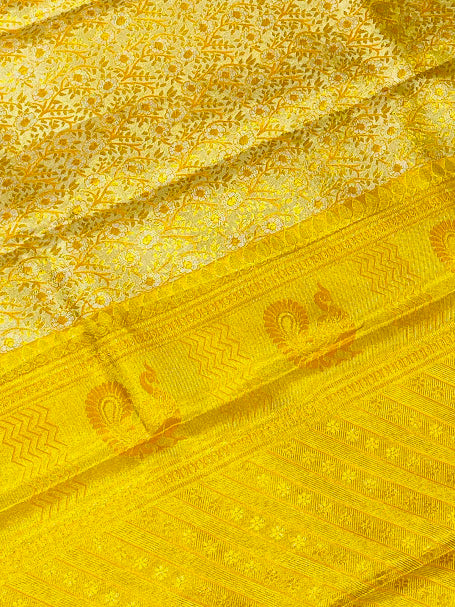 Silk Saree With Floral Design In Yuma