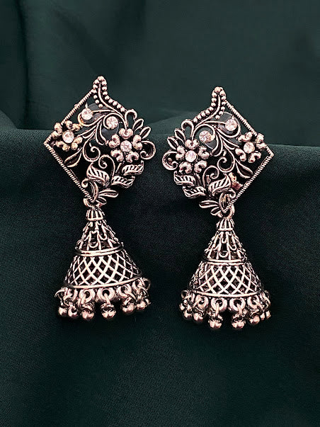 Gorgeous Designer Silver Oxidized Earings For Women 