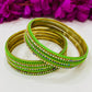 Pleasing Light Green Color Metal Bangles With Glittering Stones In Chandler