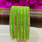 Lovely Light Green Color Metal Bangles With Glittering Stones In USA