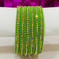 Pleasing Light Green Color Metal Bangles With Glittering Stones Near Me