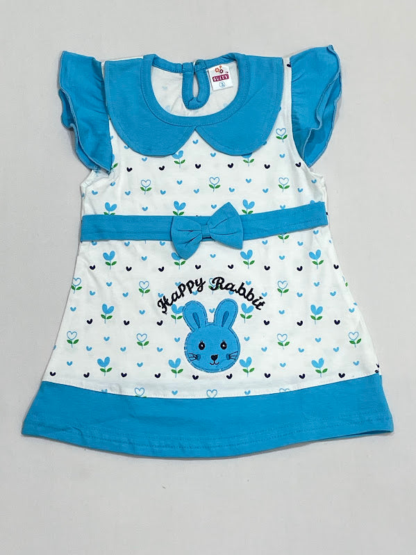 Blue And White Color Cotton Frock Near Me
