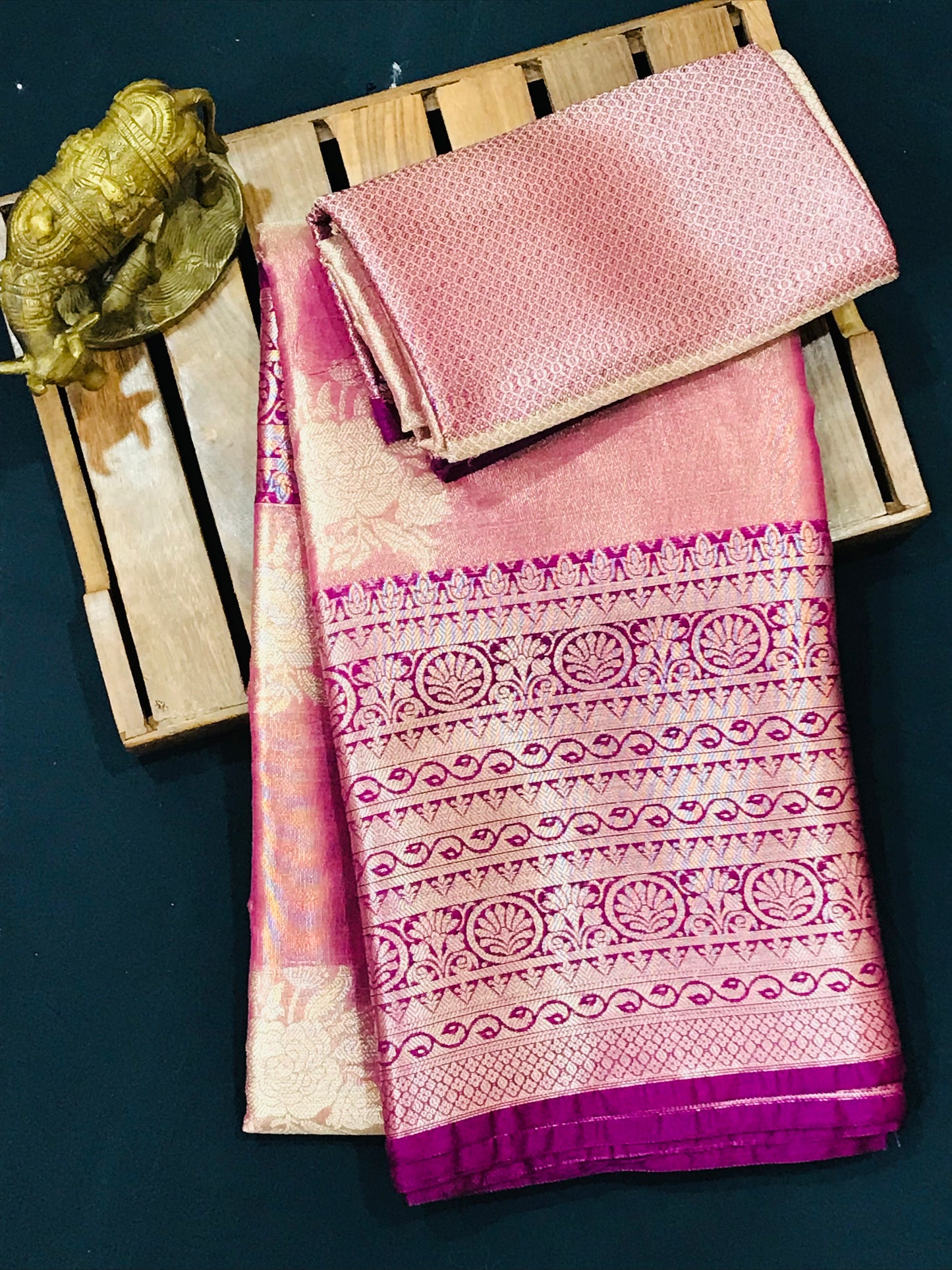 Pink ColorPure Kanchi Tissue Silk With Zari Work Saree Near Me