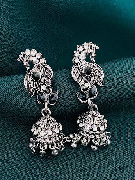 Oxidized Peacock Earrings For Women Near Me