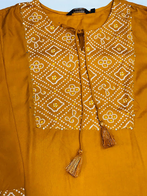 Pleasing Yellow Color Rayon Kurti In USA