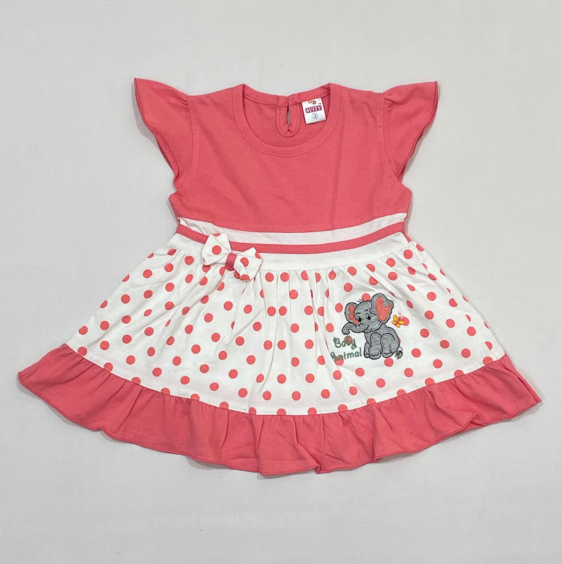 Pink Color Cotton Frock For Girls Near Me