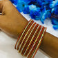 Charming Maroon Color Fancy Metal Bangles In Cotton Wood