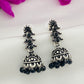 Black And Silver Oxidized Small Jhumkas