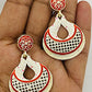 Attractive Red Color Oxidized Chaandbali Style Desinger Earrings For Women Near Me