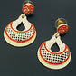 Attractive Red Color Oxidized Chaandbali Style Desinger Earrings For Women In USA