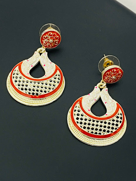 Attractive Red Color Oxidized Chaandbali Style Desinger Earrings For Women In USA
