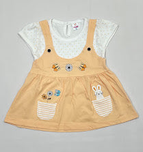 Light Orange Color Cotton Frock Near Me