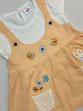 Orange Color Cotton Frock In USA