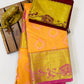 Attractive Orange Colored  Pure Kanchi Silk Saree For Women 