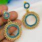 Gorgeous Skyblue Color Rounded Design Earrings For Women In Tempe