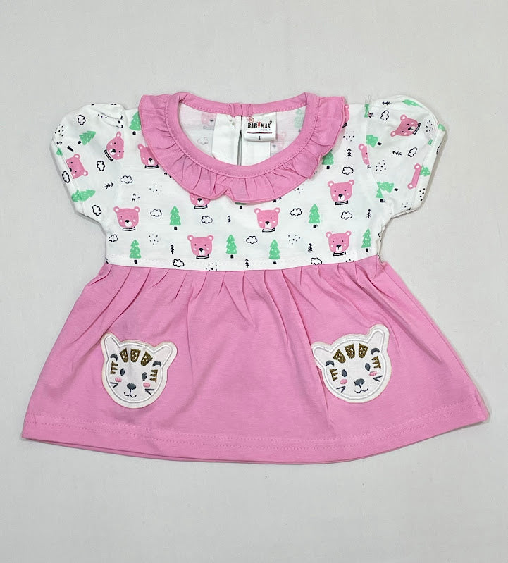 Baby Pink Color Soft Cotton Frock Near Me