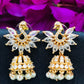 Beautiful American Diamond White Stone Earrings With Pearls