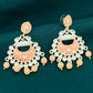 Gorgeous Orange Color Antique Gold Desinger Earrings For Women In Yuma