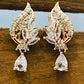 Elegant American Diamond Beautiful Design White Color Earrings Near Me