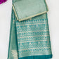 Charming Green Colored Pure Kanchi Tissue Silk With Silver Work Saree For Women