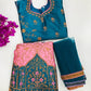 Alluring Teal Blue Color Satin Embroided Girls Choli With Zari Work