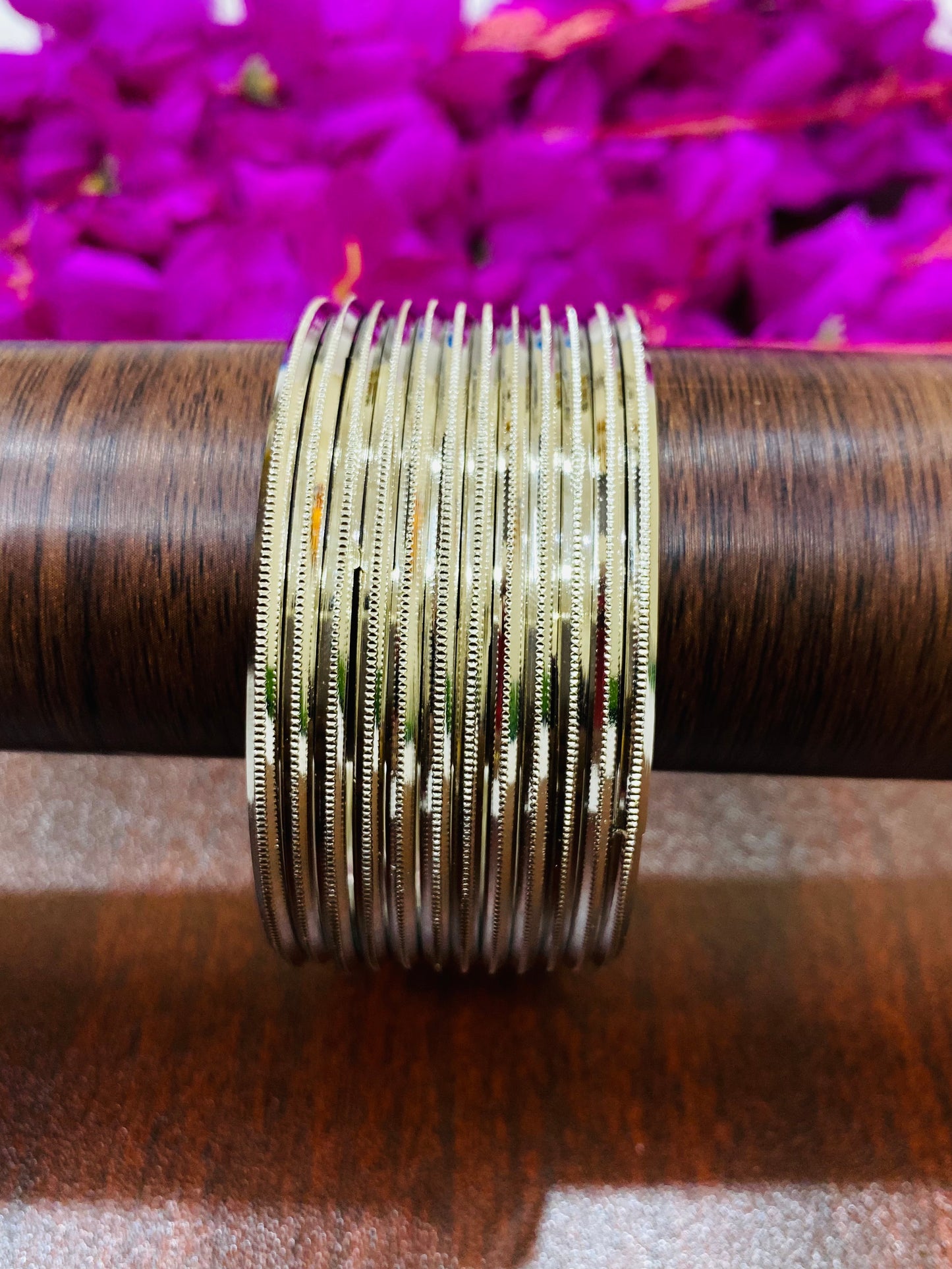 Beautiful Silver Colored Metal Bangles For Women