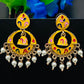 Attractive Yellow Color Antique Gold Desinger Earrings For Women  In Yuma