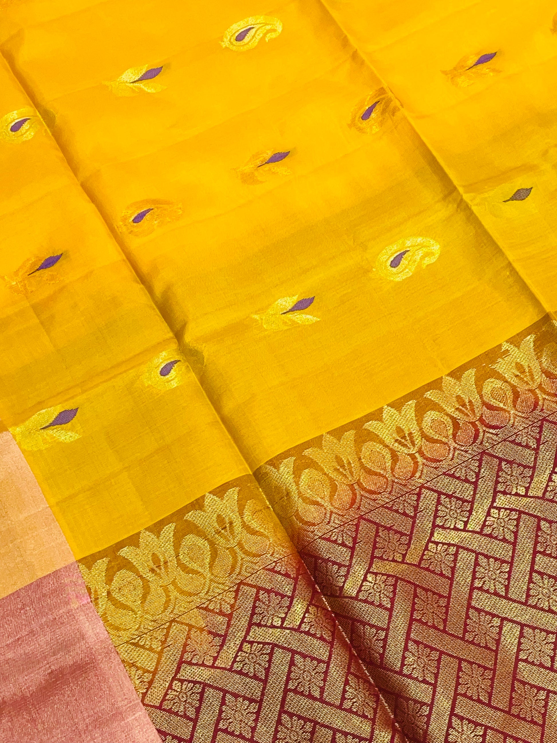 Attractive Yellow Silk Saree For Women In Chandler