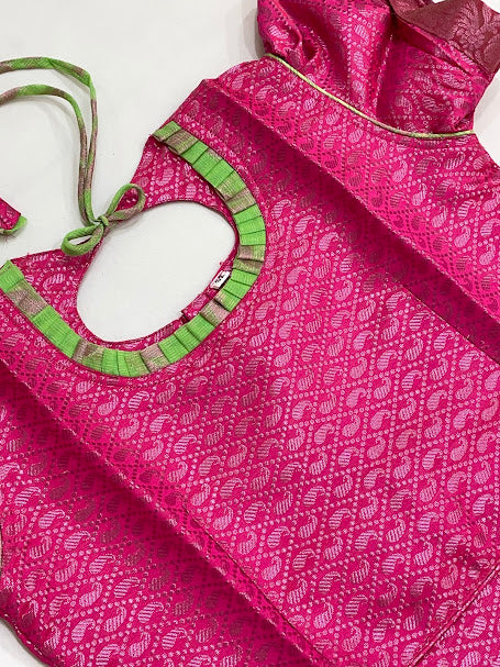 Pink And Green Color Art Silk Langa Sets In Suncity