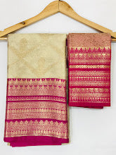 Attractive Pink Color Pure Kanchi Tissue Silk Saree In USA