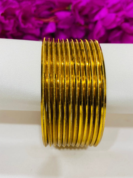 Beautiful Gold Colored Metal Bangles For Women