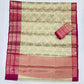 Pink Color Pure Kanchi Tissue Silk Saree With Silver Zari Work In Mesa