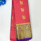 Amazing Pink Color Kanchi Silk Saree With Peacock Motifs For Women